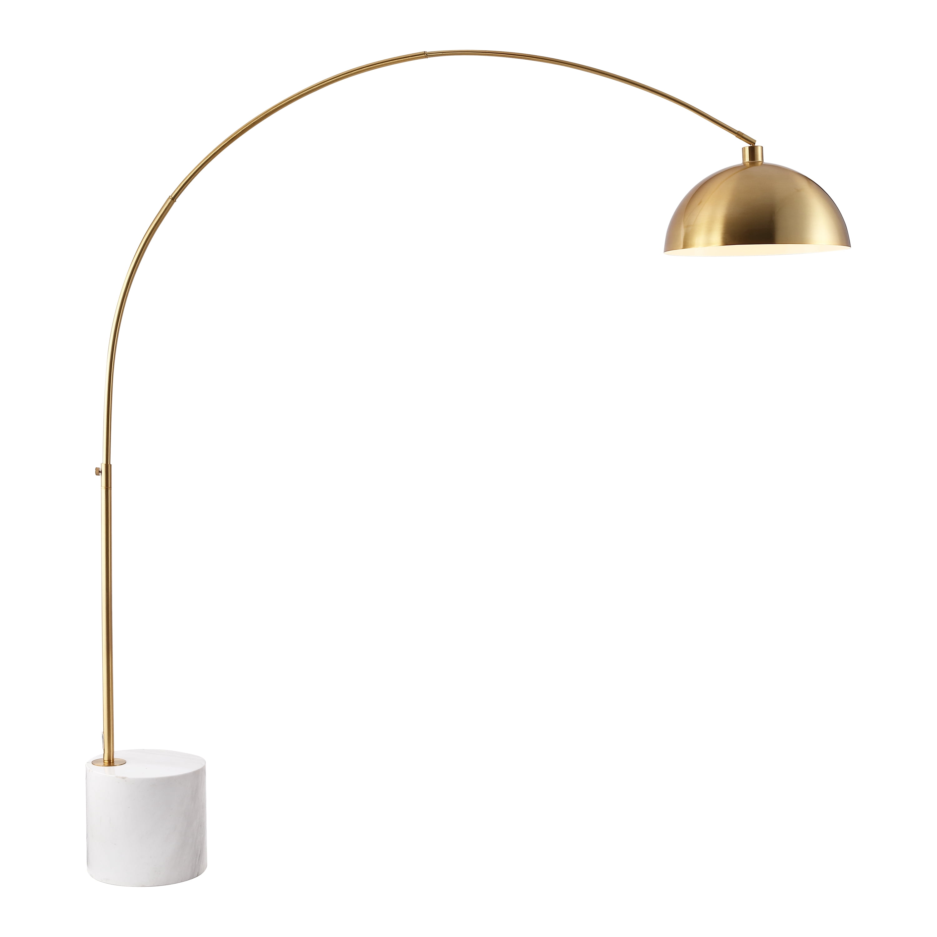 Safavieh Couture Rosabellina 80" Electroplating Gold and White Marble Base Floor Lamp
