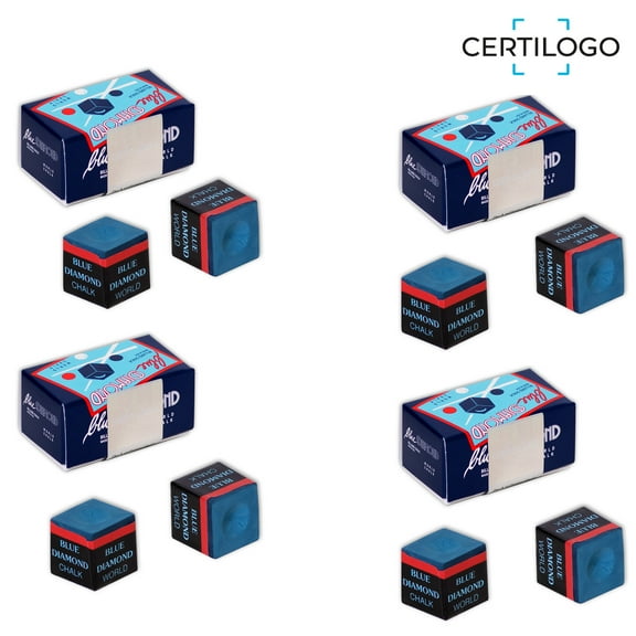 Longoni BLUE DIAMOND Billiard Chalk Brand New 2020 w/Certilogo protection 2 cubes per box