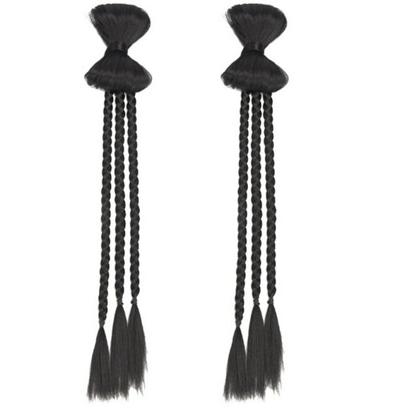 2 Pcs Bow Braid Synthetic Wig for Women Braided Ponytail Extension