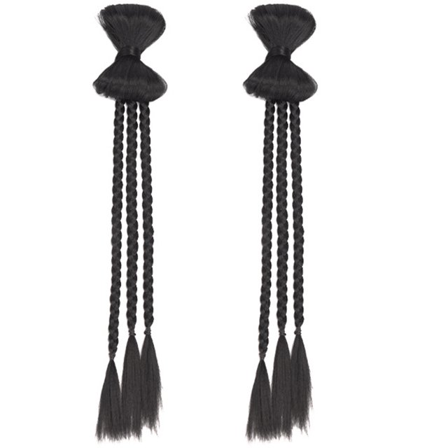 MasteelfCA 2 Pcs Extension de Queue de Cheval Tressée Nœud Extension de Cheveux Tressée Perruque Synthétique pour Femmes