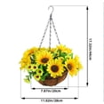 thumbnail image 3 of 2X Flores Colgantes Artificiales en Cesta para DecoracióN de Patio, CéSped, JardíN, para la DecoracióN de Exteriores e Interiores, Color Amarillo, 3 of 3