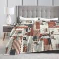 thumbnail image 4 of DouZhe Ultra-Soft Micro Fleece Lightweight Flannel Bed Blanket, American Elements Postcards Print Cozy Warm Throw Blankets, 50"x40", 4 of 7