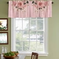 thumbnail image 3 of Pink Roses Romantic Curtain Valances for Windows, Kitchen Valance Window Treatments Panel 2 Pack, Watercolor Botanical Floral Rod Pocket Short Curtains for Bathroom Bedroom 54 x 18 Inch, 3 of 8