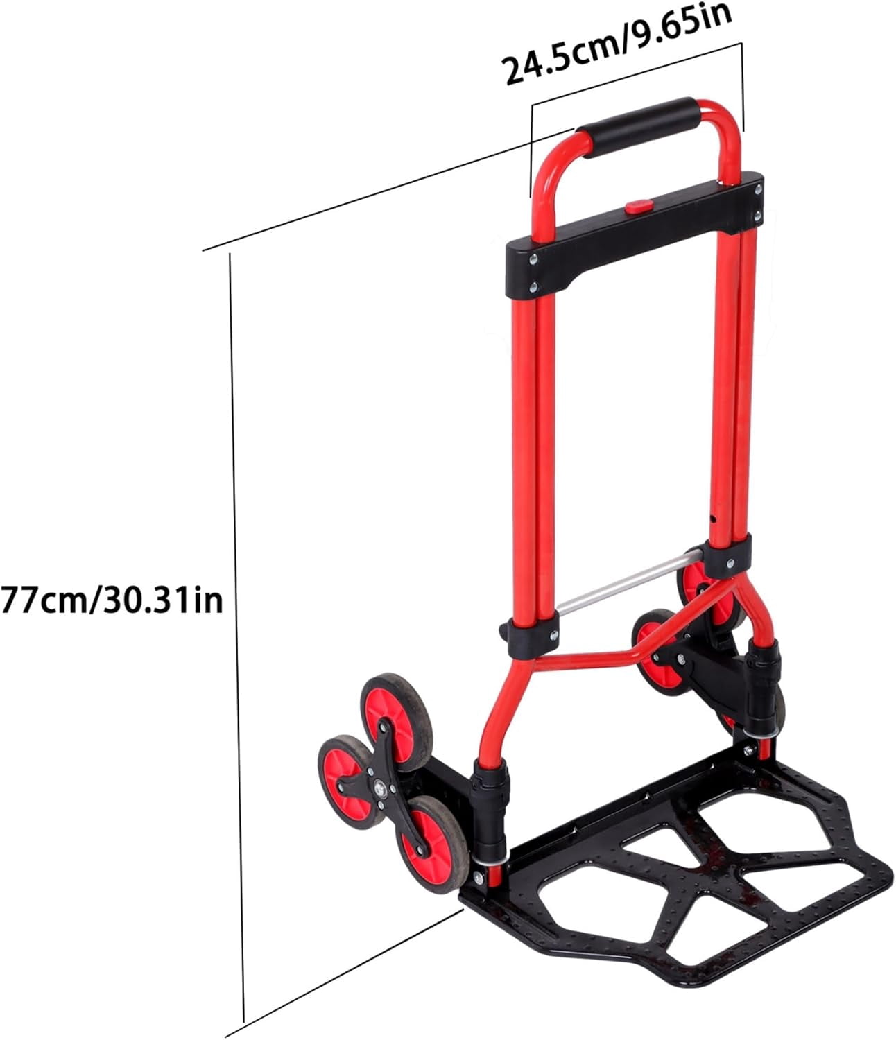 munirater 330LB Folding Heavy-Duty Stair-Climber Hand Truck Dolly Cart with Telescoping Handle Portable Climber Trolley for Home Moving, Warehouse, Airport Luggage