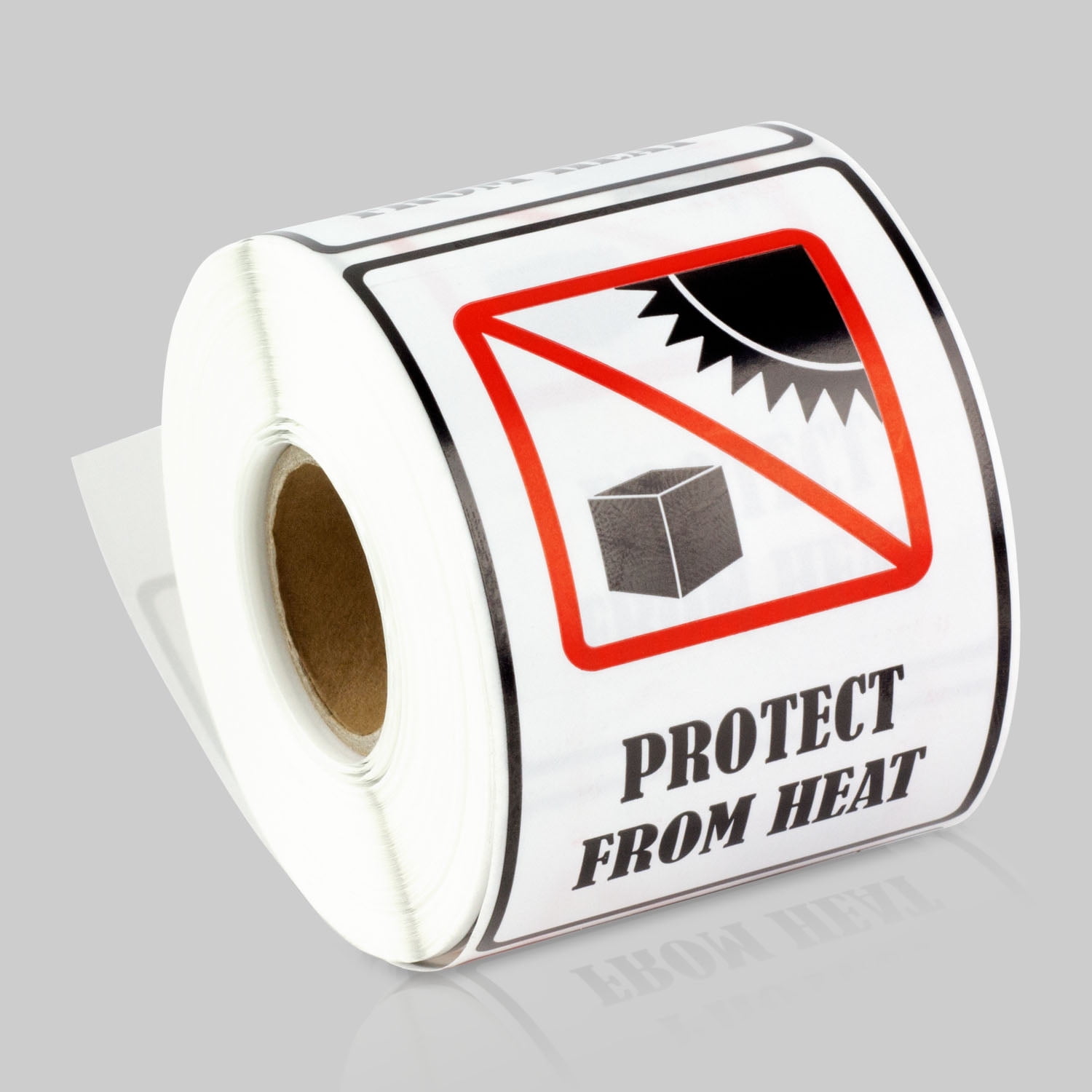 Protect from Heat Stickers (2 x 3 inch, 300 Labels per Roll, 2 Rolls