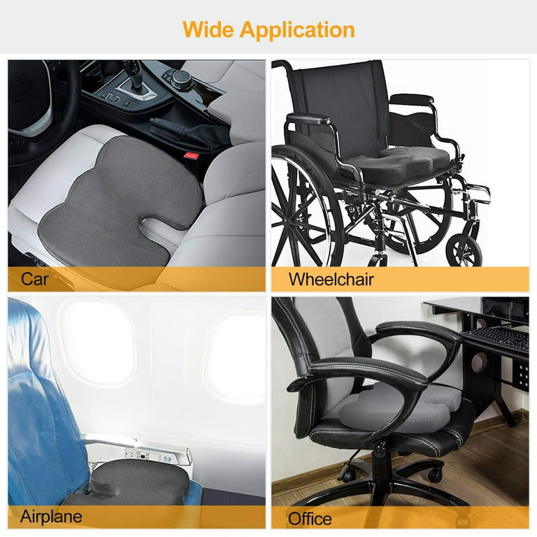Orthopedic Cusion, Office Chair Cushion for Butt, Tailbone, Sciatica,  Coccyx & Back Pain Relief, Car Seat Cushion, Gray 