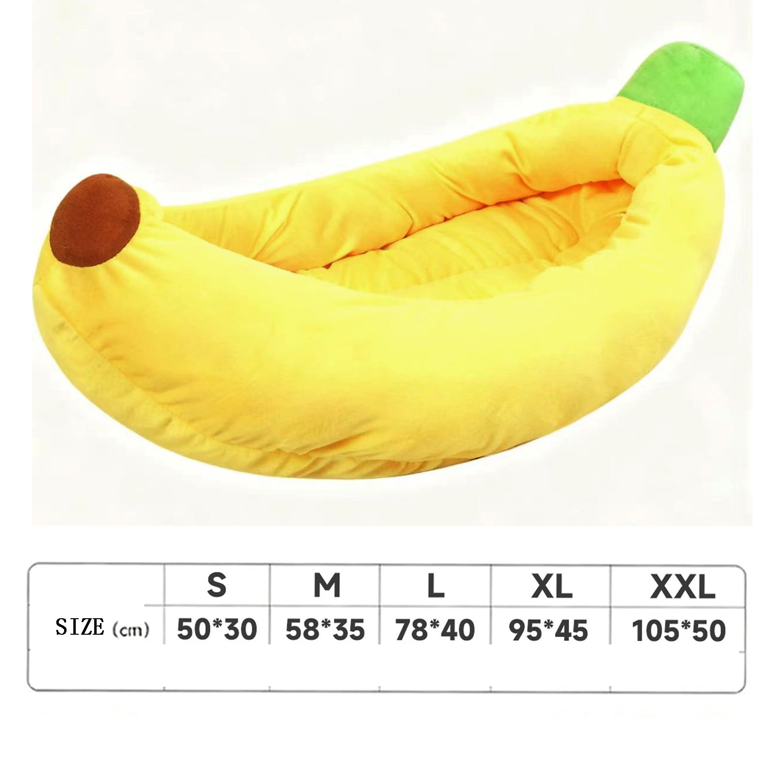 Banana Shaped Pet Bed for Dogs and Cats, Non-Slip Wear Resistant Four Seasons Cozy Bed, Indoor Outdoor Soft Warm Sleep Nest, Sizes S-2XL