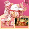 thumbnail image 4 of SKQIT Lucky Cat Building Block Set 868Pcs Cute Fortune Cat with Flowers Building Blocks, Christmas Birthday Creative Gift for Adult (Red Cat), 4 of 16