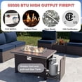 thumbnail image 7 of Kullavik Patio Furniture set Sectional Sofa 10 Pieces PE Rattan Wicker Patio Conversation Set w/43" Gas Fire Pit Table, Outdoor Furniture with 55000 BTU Propane Fire Pit,Navy Blue, 7 of 7