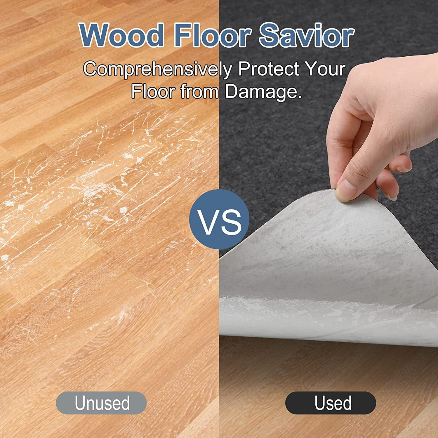 Hardwood Floor Office Chair Mats, 55" x 35",Floor Protector For Desk Chair,Dark Grey