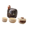 thumbnail image 3 of Tnarru Portable Tea Set with Case Teacups Ceramics Kung Fu Tea Set Convenient Teaware Handmade Tea Pot with Case for Business Travel Three Teacups Set, 3 of 8