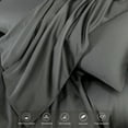 thumbnail image 5 of MooMee Duvet Cover Set Queen 600-TC 100% Extra Long-Staple Cotton Sateen Silky Smooth Luxury (Dark Grey), 5 of 6
