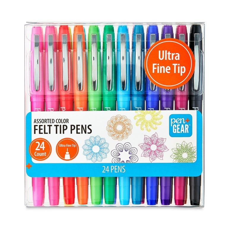 Pen + Gear Permanent Markers, Ultra Fine Point,Assorted Colors, 12 Count