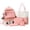 Pink, variant on ibiyuan School Backpacks Nylon Two Tone Spacious 5 In 1 Lightweight School Bag Set for Ages 5th 6th 8th 10th, Middle Elementary, High School, Daily Outings