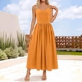 thumbnail image 2 of Elara Women's Lace Up Long Dress Summer High Waistline Spaghetti Strap Dress, 2 of 5