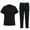Black, variant on Classic Scrubs for Women Set V-Neck Top & Straight Pants Medical Scrubs Nurse Uniform Workwear Matching Sets