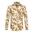 thumbnail image 1 of INSPIRE CHIC Men's Flower Palm Long Sleeve Button Down Hawaiian Shirt, 1 of 7