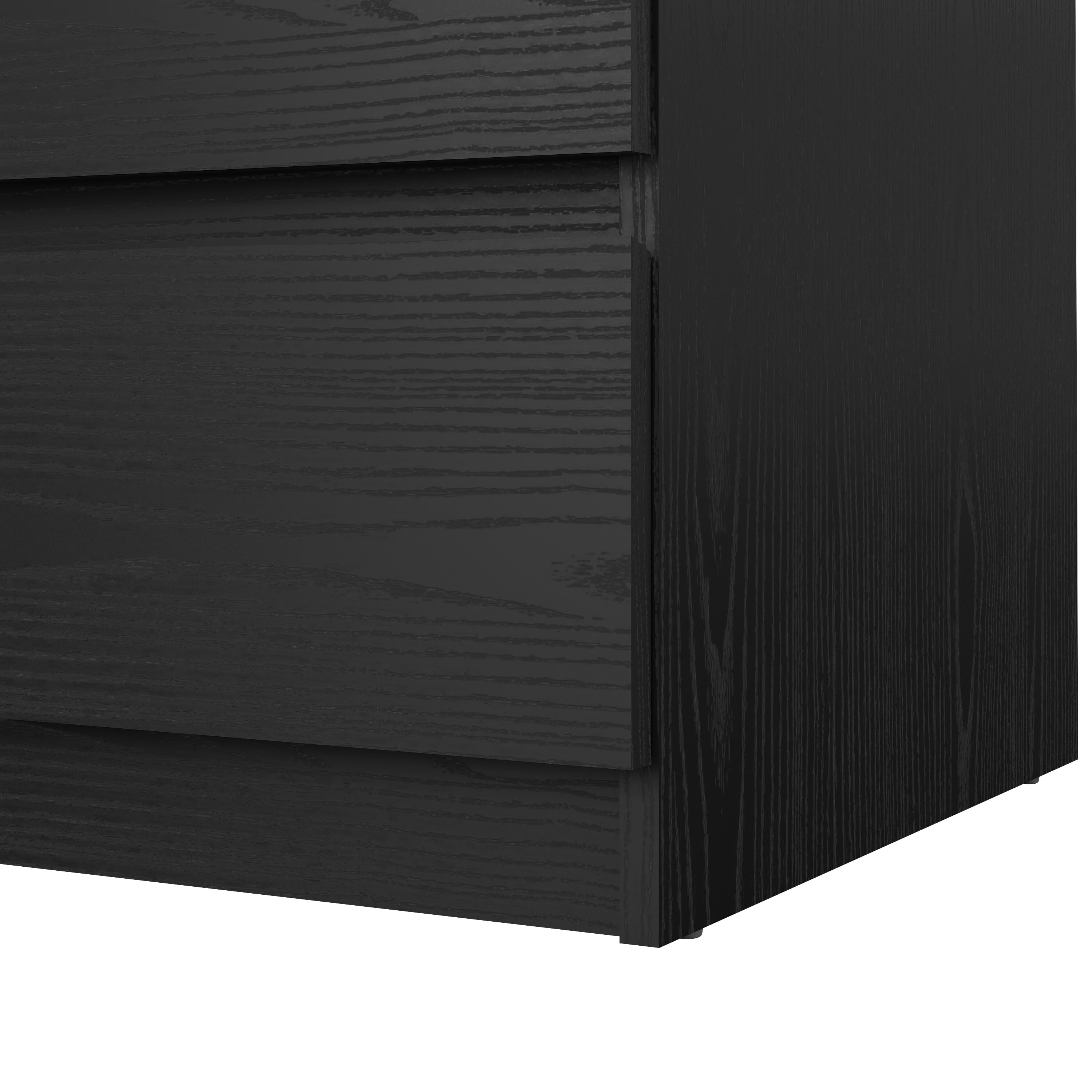 Tvilum Scottsdale 3 Drawer Chest Dresser for Adults, Black Woodgrain