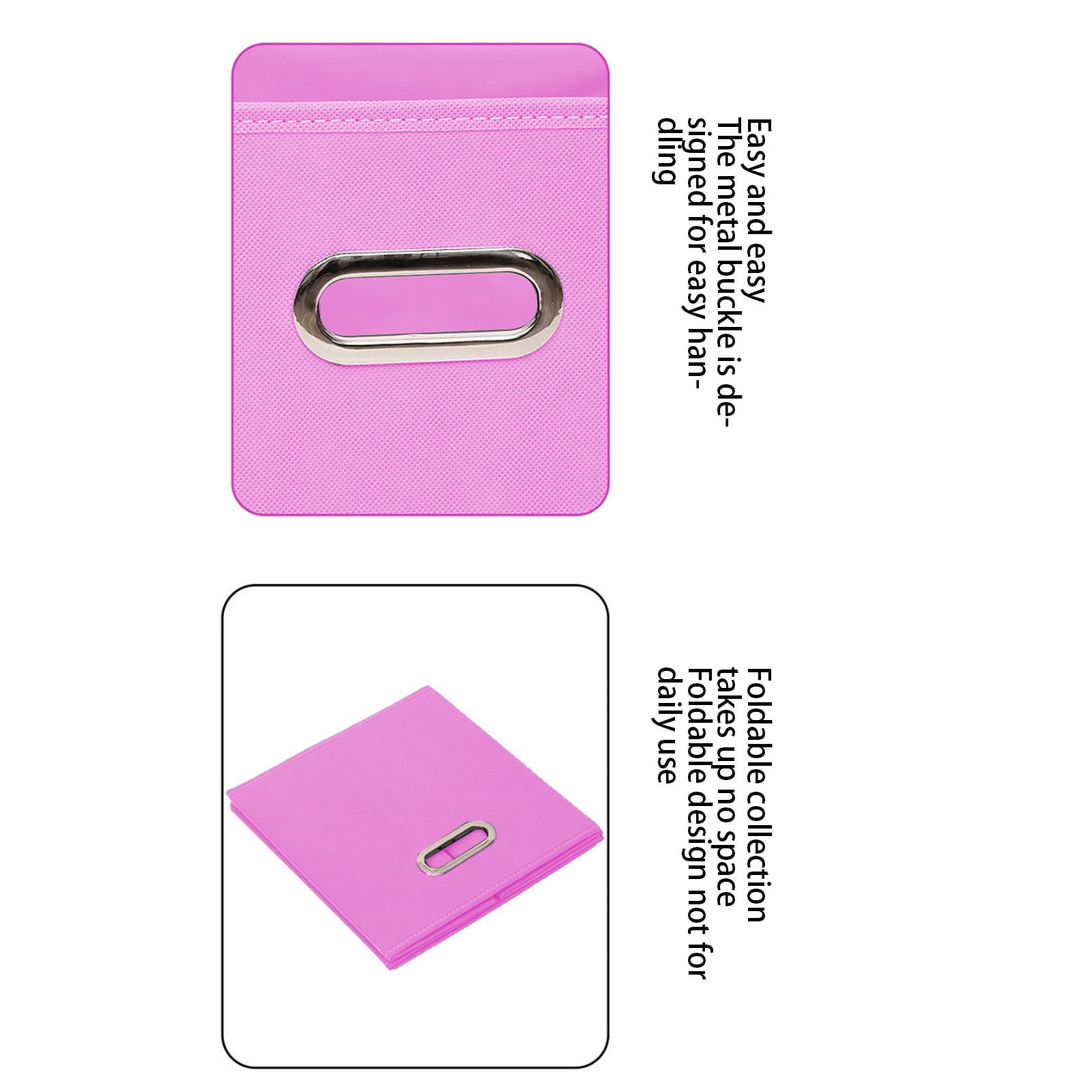Foldable fabric storage box with lid, multifunctional organizer for clothes toys accessories, home and car drawer storage solution, compact and durable for efficient organization
