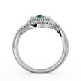 thumbnail image 3 of 0.70 Ct Beautiful Halo Round Cut Emerald Gemstone Natural Diamond Ring for Women 14K White Gold Size 10.5, 3 of 7