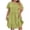 Green, variant on Vivianyo HD Women's Round Neck Tiered Mini Dress, Summer Casual Plus Size Loose Dress for Women, With Ruffle Short Sleeve and Smocked Texture, Women's L, Sizes L-5XL