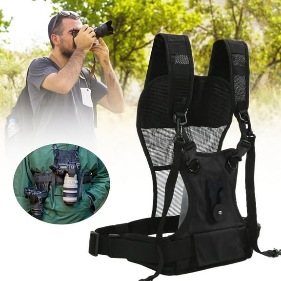 Dual Camera Strap, Nylon Comfortable, Breathable And Adjustable Multi-carrier Chest Strap