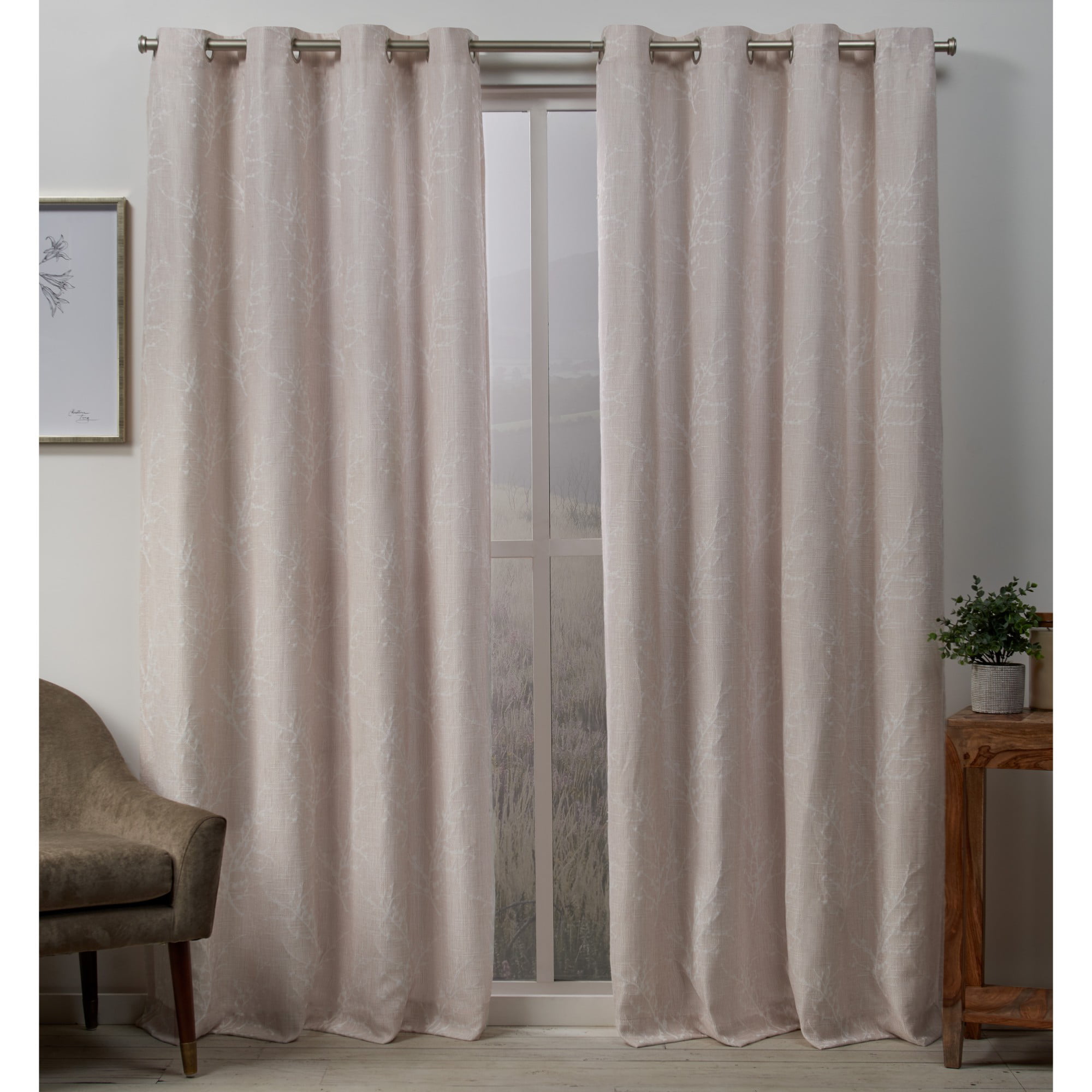 Exclusive Home Curtains 2 Pack Stanton Branch Textured Grommet Top
