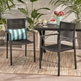 thumbnail image 3 of Noble House Cape Coral Outdoor Aluminum Dining Chair in Dark Gray (Set of 2), 3 of 8