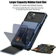 thumbnail image 4 of KOMI pour iPhone 13 Étui avec Porte-Cartes [Ranger 5 Cartes] Double Couche Robuste Antichoc Étui Portefeuille iPhone 13 avec Fente pour Carte Cachée Grand Étui de Rangement pour iPhone 13 (Bleu), 4 of 5