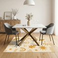 thumbnail image 3 of ODIKA 5'x7' Washable Area Rug Non-Slip, Low Pile, Stain Resistant Warm Earth Tones Abstract Design Playful Nature Motifs with Celestial for Guest Room, Lounge, Apartment, 3 of 7