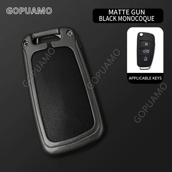 For Audi D three button A3 A4 A5 C5 C6 8L 8P Q3 Q7 TT 8L 8V S3 Alloy Car Remote Key Fob Cover Case Holder Protector Accessories