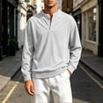 thumbnail image 4 of Daiosportswear Men's Casual Henley Shirts Collarless Roll-Up Long Sleeve Button Down Waffle T Shirt White XL, 4 of 6