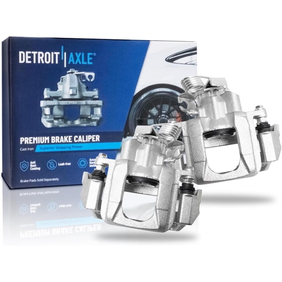 Detroit Axle - 2pc Rear Brake Calipers for 2009 2010 2011 Lincoln MKS 2009 Ford Flex Disc Brake Calipers w/Brackets Replacement Assembly