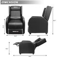 thumbnail image 4 of PUKAMI Gaming Sofa "Adults" PU Leather Adjustable Armrest Recliner with SIde Pockets, Gray, 4 of 7