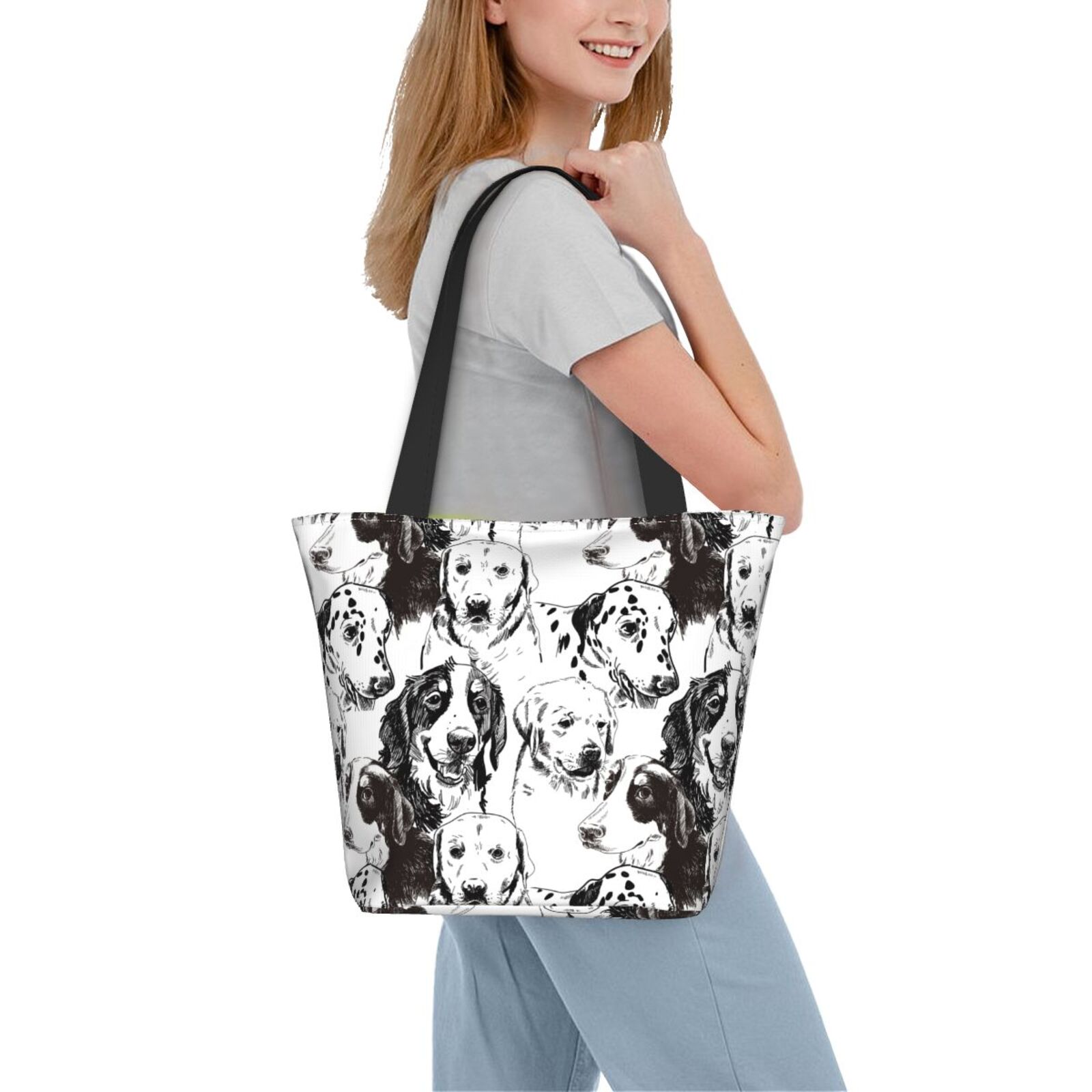 Ratiio Labrador Retriever Dog Print Shoulder Bag for Women, Polyester Crossbody Purse Lightweight Handbag for Daily Travel and Casual Use