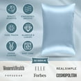 thumbnail image 4 of Bare Home Satin Pillowcase Set - Luxury Pillowcases - Soft and Smooth - Breathable - Zipper Closure - Standard, Light Blue, 4 of 8