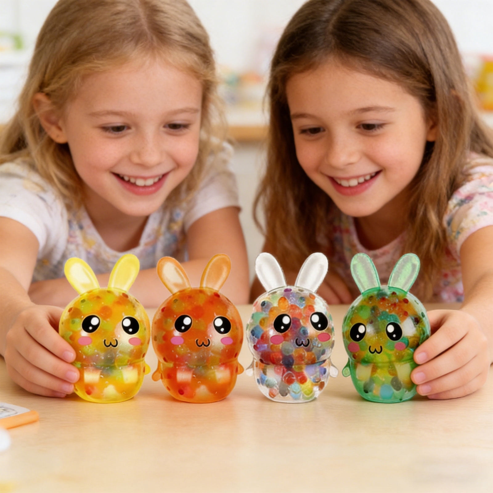 YWIYIUD Easter BasketStuffers 16 Pack Prefilled Easter Eggs with StressBalls Toys Soft EasterRabbit StressBalls Easter Toys Stress RelievingBalls PartyFavors EasterBasket Gifts
