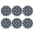 thumbnail image 2 of Pofeuu Shark Wearing Swim Ring Print Leather Coasters Set of 6, Round Cups Mugs Mat Pad for Home Kitchen Heat Resistant Drink Coasters,Octagon, 2 of 7