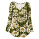 thumbnail image 3 of Camisas Para Mujer, Camisetas de Gran Tamaño, Camiseta de Moda Informal de Manga Larga, Jersey Fruncido Con Cuello Redondo Estampado, Blusa, Tops Odeerbi ODB135905, 3 of 6