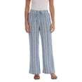 thumbnail image 5 of Briggs Ladies' Linen Blend Pull-On Pant Blue Stripe, Large, 5 of 6
