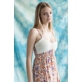 thumbnail image 4 of Crochet Top Peach Floral Maxi Dress - Sleeveless Bohemian Summer, 4 of 4