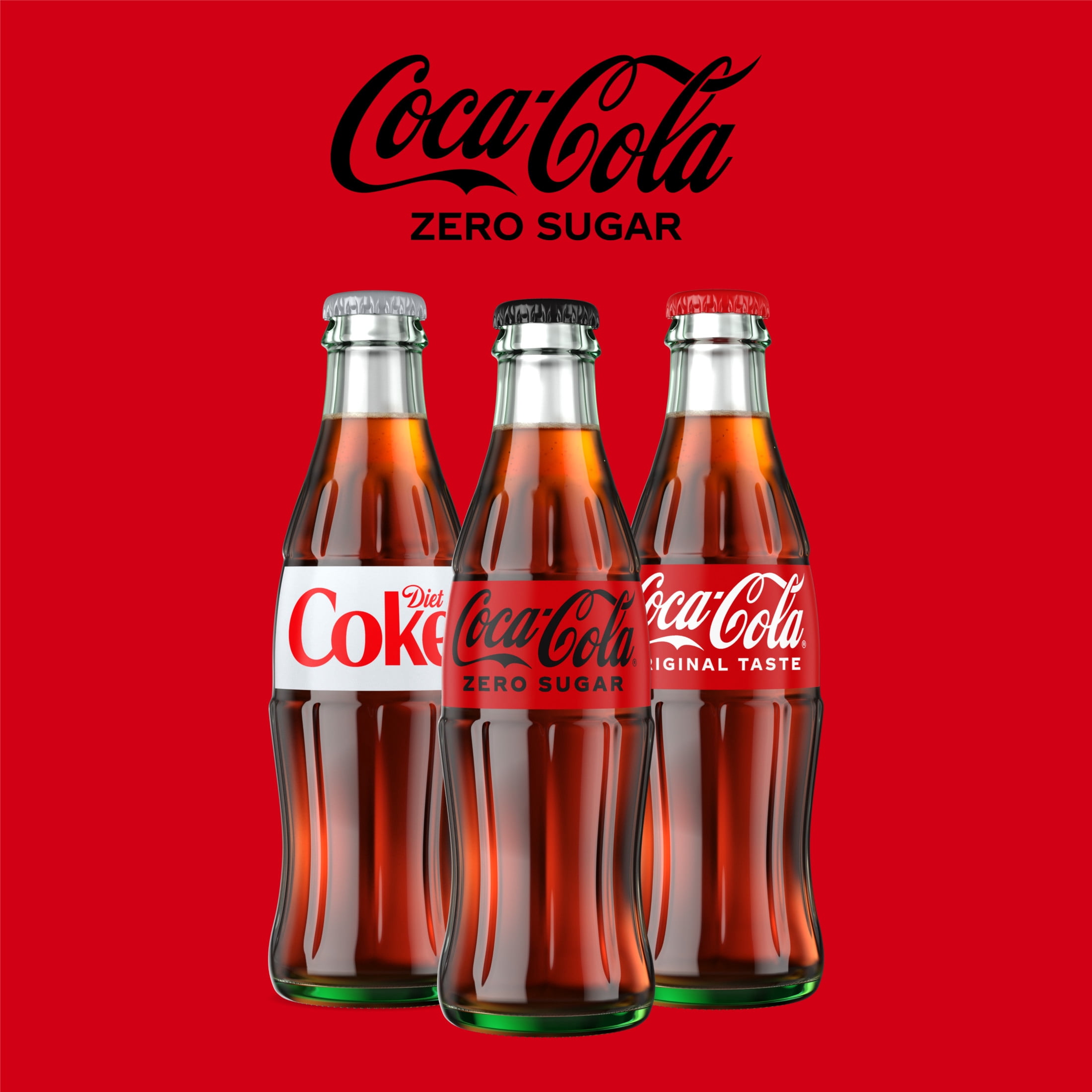 Coca-Cola Zero Sugar Soda Pop Glass Bottles, 8 fl oz, 6 Pack
