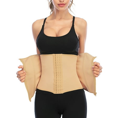 

YouLoveIt Women Slim Waistline Body Shaper Women s Zipper Sweat Sauna Body Shaper Women s Waist Trainer Cincher Underbust Shapewear with Zip&Hook