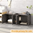 thumbnail image 3 of TEQIN 2 Cat Litter Box Enclosure,Litter Box Enclosure with 2 Room,Cat Washroom for 2 Cats,Hidden Litter Box ,Wooden Cat Washroom with Scratching Mat, 3 of 12