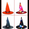 thumbnail image 3 of Pink Sombrero de bruja de Halloween sombreros brillantes para accesorios de fiesta de disfraces de Halloween, 3 of 5