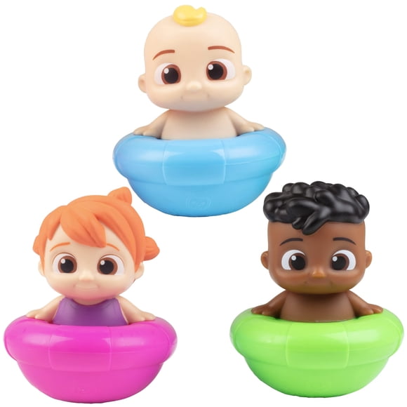 cocomelon Bath & Pool Toys, 3 Piece Set - JJ, cody and YoYo Floating Bobble Figures - Water Toys for Toddlers & Kids - Ages 18+ Months
