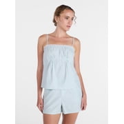 Joyspun Women's Woven Poplin Sleep Cami Top, Sizes XS-3X