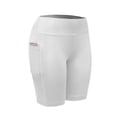 thumbnail image 5 of Quick Dry Women Shorts Women Elastic Short With Pocket Feminino Casual Fitness Workout Shorts White S, 5 of 6