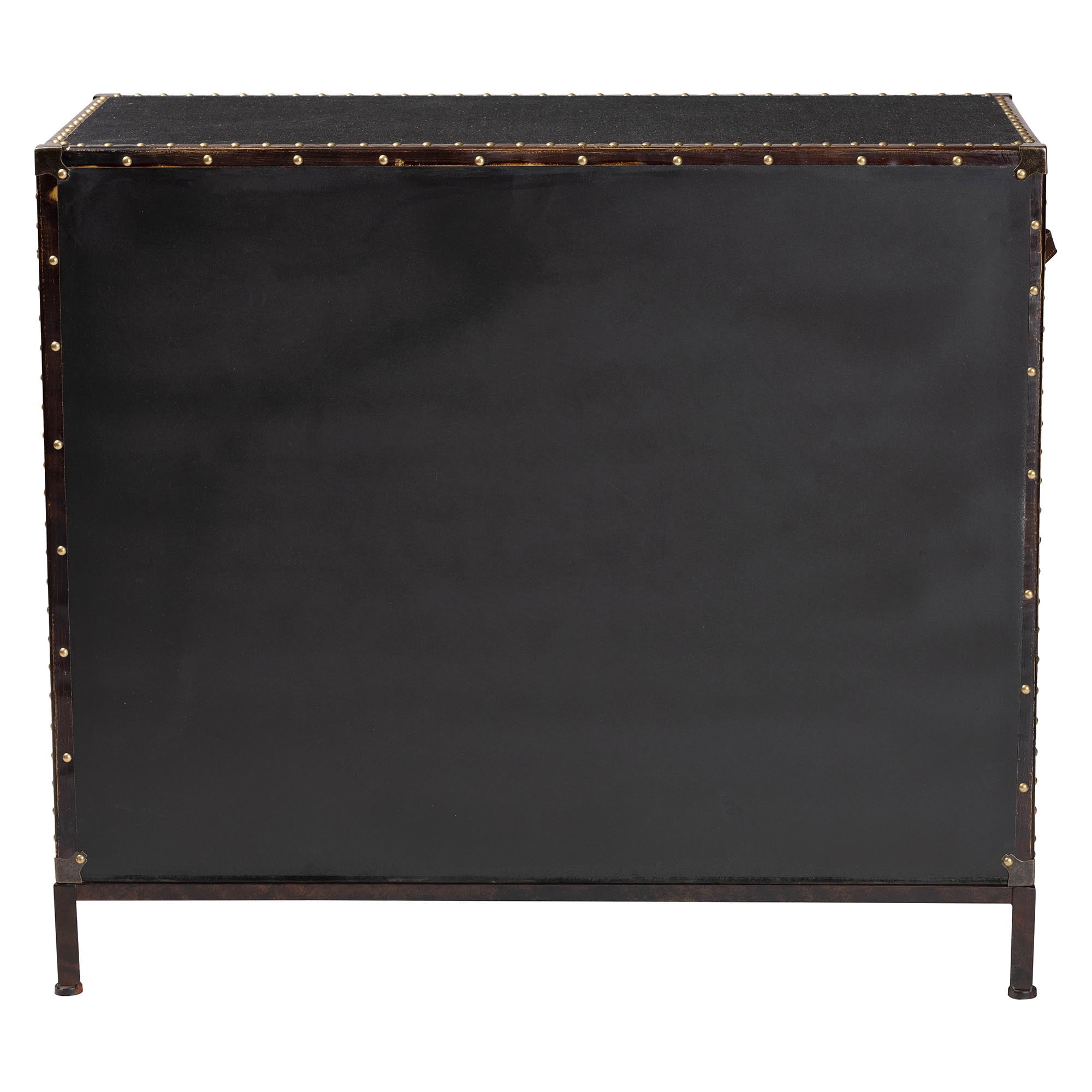 Baxton Studio Benton Vintage Storage Cabinet, 4-Drawer, Dark Brown