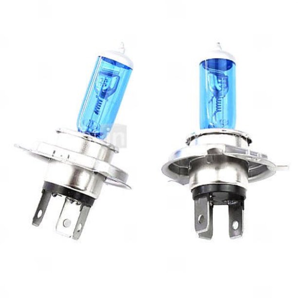 one pair 55w super white xenon gas filled h4 high/low beam light bulbs ...